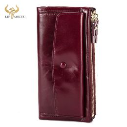Billeteras Luxury famosa marca femenina diseñadora de cuero genuina damas organizador de chequera larga billetera de billetera embrague de bolso para mujeres 6032