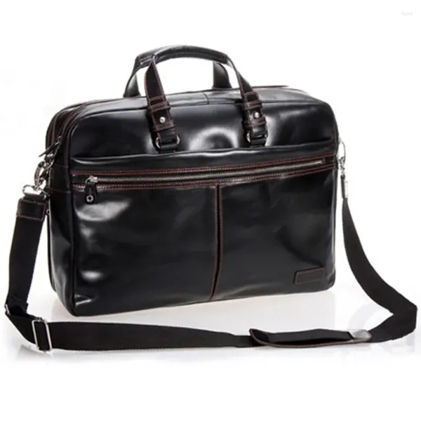 Billeteras Luxury Genuine Leather Men maletín Bolsa de negocios Male 15.6 