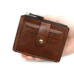 Portefeuilles Luxury Men's Credit Id Carte Holder Portefeuille Portefeuille en cuir mince masculin With Coin Pocket Brand Designer Purse for Men Women