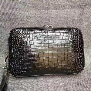 Portefeuilles Ly Véritable Crocodile Ventre En Cuir Premier Grade Niveau Qualité Alligator Peau Longue Taille Hommes Portefeuille Argent Cash Bank Holder Case