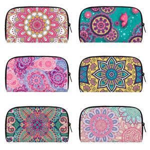 Carteras con estampado de flores de Mandala para mujer, carcasa para monedas con estampado, bolsa para tarjetas de identificación, bolsas para dinero con patrón Multicolor, billeteras de regalo