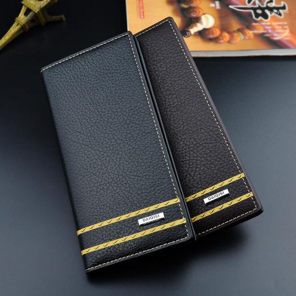 Portefeuilles Homme Long Porte-billets Mode Simple Poches multi-cartes grande capacité Doux