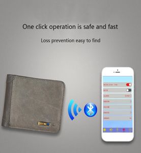 Portefeuilles hommes Bluetooth Smart Wallet Pu Leather Antitheft Purse Intelligent Male Carte Holders Anti Lost for Outdoor Travel7309899