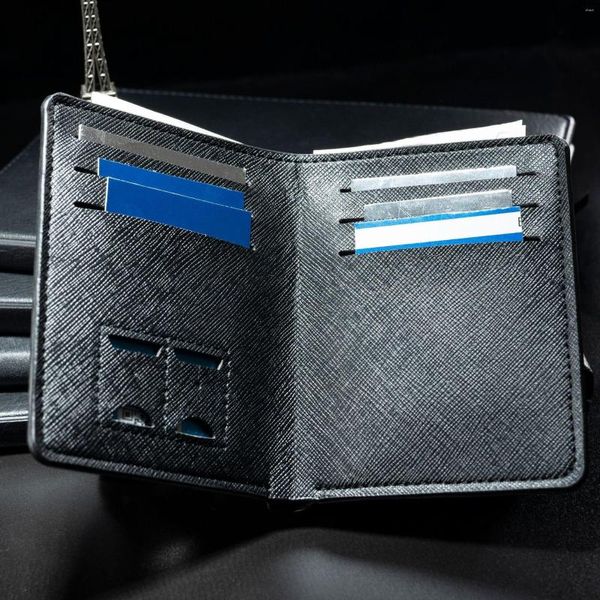 Portefeuilles hommes porte-carte d'identité mâle petit porte-monnaie multi-fonction en cuir souple mode noir sac d'argent