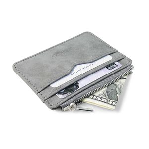 Portefeuilles voor herenportekaart kort mat leer retro multi-card frosted fabric card houder geld nieuwe minimalistische portemonnee transparante munten L221101