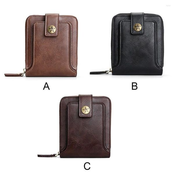 Carteras Cartera Para Hombre Monedero Clip Para Dinero Bolsillo Interior Con Ranura Café Oscuro