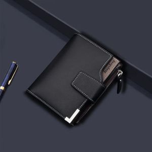 Portefeuille portefeuille pour hommes Version verticale multifonctionnelle support de carte de mode zipper PU en cuir bandonnée Clif de monnaie