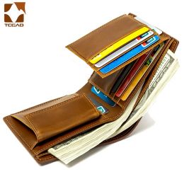 Portefeuilles Men Wallets Luxe zwart leer tweevoudige korte portemonnee voor mannen Hasp slanke standaard tas mannel