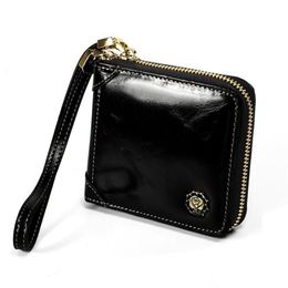 Carteras Hombres Mujeres039s Cartera de cuero Café clásico Mini titular de la tarjeta Male Walet Pocket Retro Monedero High Quatily Zipper Wristle196a