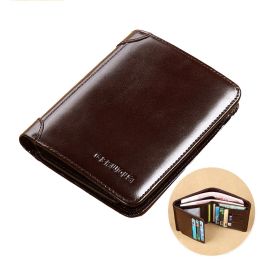 Portefeuilles minimalisme RFID Blocking portefeuilles portefeuille en cuir authentique pour les hommes Business Credit Card ID Holder Mini Clip d'argent
