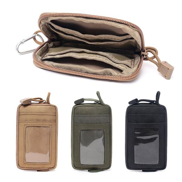 Billeteras Portatarjetas multifunción Monedero Mini Monedero Mujeres Hombres Riñonera portátil Ranura Kit de viaje impermeable Paquete de llave táctica