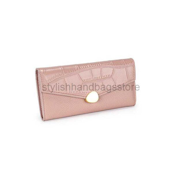 Portefeuilles Nouveau portefeuille en cuir véritable pour femmes Long portefeuille à boucle pour femmes Pochette Design Portefeuille Odile Pattern Walletstylishhandbagsstore