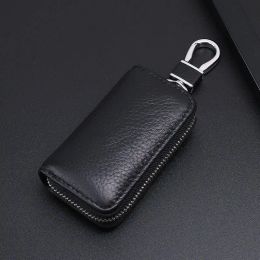 Billeteras nuevas llavero de cuero genuino de alta calidad Bag Key Bag Slim Ama de acera inteligente Mini Pequeño Capacitación Capacal