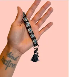 Billeteras Nuevo estilo diseñador de lujo Miyuki Beads Keychain Evil Eye Keychain Bag Pendicing Key para mujeres