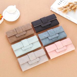 Wallets New Women Pu Leather Wallets Long Hasp Purses Multifunction Large Capacity Purse Female Card Holders Portable Clutch for Girls G230308