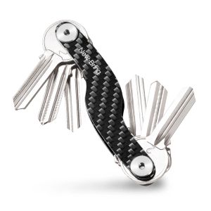 Billeteras Newbring Carbon Fiber Key Organizador Cadena de llave de la llave del soporte de la llave de la llave inteligente anillo