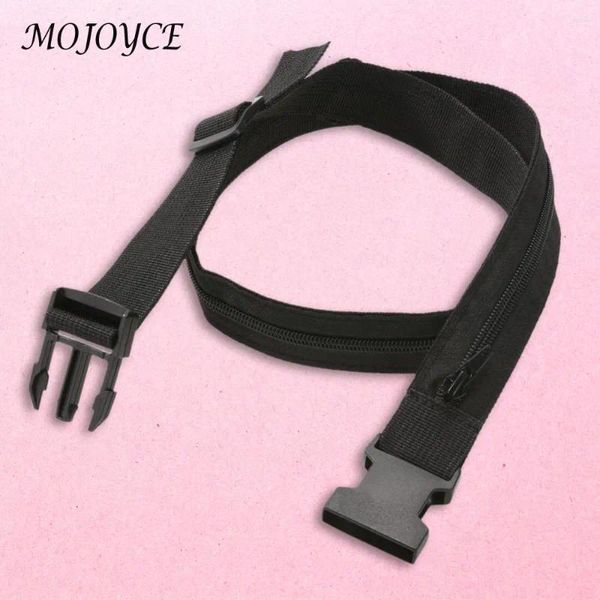 Portefeuilles en nylon ceinture d'argent de la ceinture secrète de poche zip de poche change de portefeuille noire protéger caché pour les achats de voyage