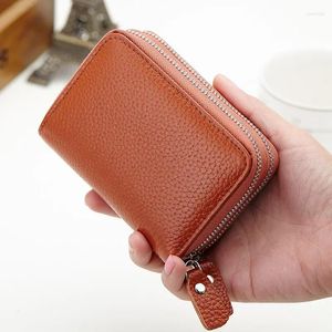 Portefeuilles Organ Card Bag Sleeve Double Zipper Multi-slot Grande capacité Porte-monnaie Facile à transporter Compact et durable