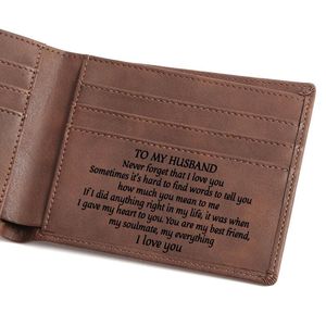 Portefeuilles Portefeuille personnalisé Cadeau Hommes / Fils / Lui / Mari / Petit-fils Vintage Haute Qualité Pu Cuir Petit Porte-monnaie Slim 2023