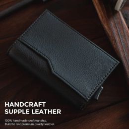 Billeteras PopUp Magic Smart Wallet 100% Genuine Leather Tutter para mujeres Men Case Rfid Card Slim Pequeño Minimalista Walet Alta calidad