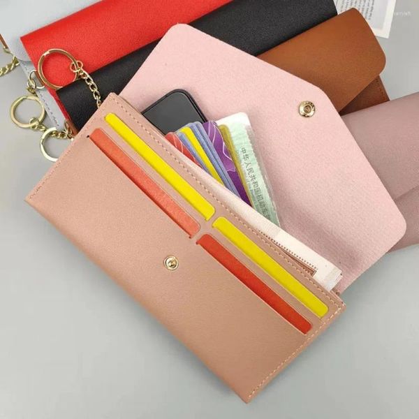 Carteras Monederos de PU Moda Dólares Cartera larga plegable Inserciones multifunción Imagen Mujer Crédito ID Bolsa porta tarjetas Cartera