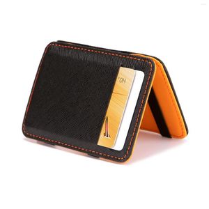 Portefeuilles PU Hommes Clamshell Magic Purse Cross Modèle Mode Money Clip Style Court Sac de carte