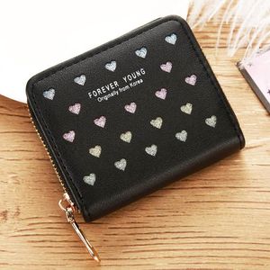 Portefeuille tas tas dame rits munt portemonnees kaarten houder geld tassen vrouw portemonnee poucht meisjes hart notecase mini flap bagwallets