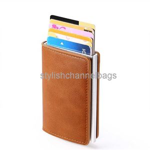 Wallets RFID Blokkering Bescherming Men ID Creditcardhouder Wallet Leather Metal Aluminium Business Bank Card Case CreditCard Cardholder 0204/23