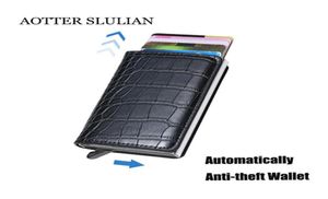 Wallets RFID SMART Antitheft unisex Holders Business ID Card Case Fashion Soft Leather Dops automatisch verschijnt Portes1223503