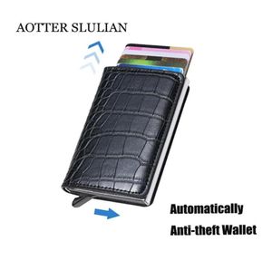 Portefeuilles RFID Smart Antitheft Unisex Business Business ID Claid Card Fashion Le cuir souple apparaît automatiquement les sacs à main8316276