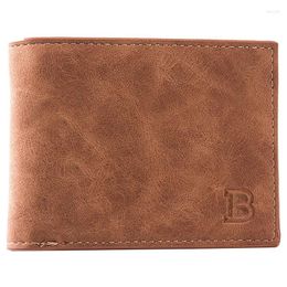 Portefeuilles courts hommes porte-cartes fin portefeuille masculin en cuir PU petite fermeture éclair poche à monnaie homme sac à main