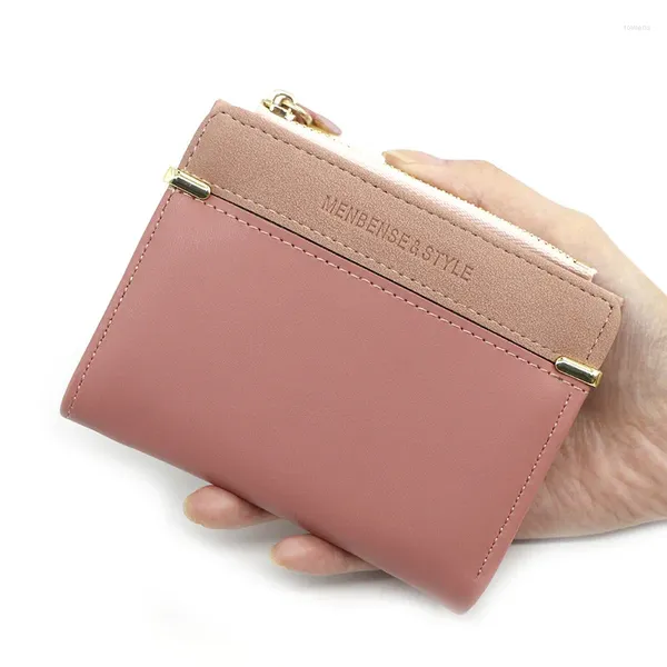 Carteras Cartera Simple de moda para mujer, monedero corto para mujer, tarjetero para mujer, minibolsos pequeños con cerrojo para mujer