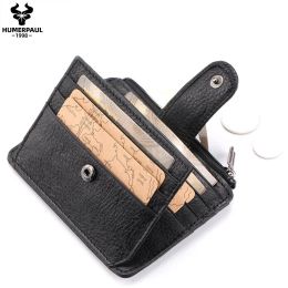 Portefeuilles minces authentique support de carte en cuir capacité de la mode Hasp Fashion Women Id Portefeuille de cartes pour hommes Mini Mini Coin Purse minimalisme