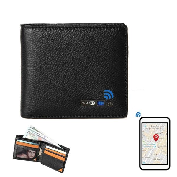 Portefes Smart Wallet Fashion Wallet GPS GPS Bluetooth Tracker Gift for Pather's Father's Slim Credit Card Cartersrs Cartera Hombre Tarjetero Wallet