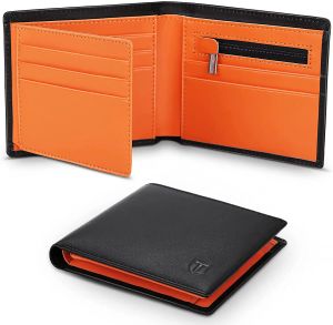 Portefeuilles teehon portefeuille en cuir authentique hommes slim rFid bourse holder monnaie de poche de poche; portefeuille minimaliste