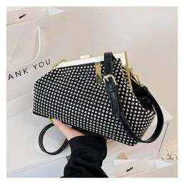 Portefeuilles Texturé Femmes Sac De Mode Brillant Diamant Shoder Messenger All-Match Drop Delivery Sacs Lage Accessoires Titulaires Dhavb