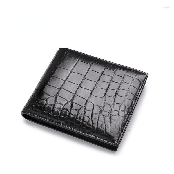 Portefeuilles Thaïlande Crocodile Cuir Portefeuille Business Multi Card Horizontal Grande Capacité Noir Pour Hommes 2023