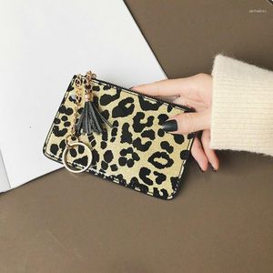 Portefeuilles The Leopard Leather Ladies Wallet PU Zipper Multi Card Slot