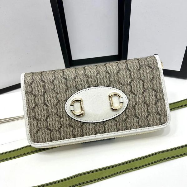 Carteras Top Diseñador de moda Cartera de lujo Hombres Mujeres Bolsa de cuero de alta calidad Cierre de silla de montar clásico WOC Monedero Monedero Caja original Cuadros C