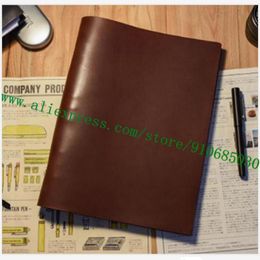 Portefeuilles topklasse designer koffie canvas gecoate lederen bureau agenda cover unisex dagboek planner houder notebook organisator