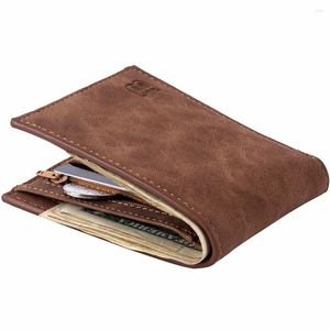 Portefeuilles Top Slim Vintage hommes court homme pochette en cuir PU homme sac à main affaires mince sac d'argent pièce de monnaie Dollar porte-carte étui