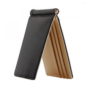 Portefeuilles Unisexe Ultra-mince Magic Money Clip Faux Porte-cartes en cuir Bifold Mini Portefeuille