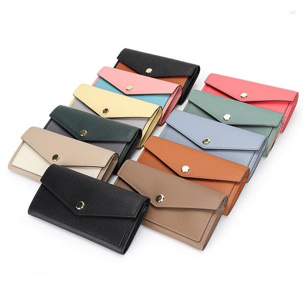 Portefeuilles Urban Master bourse pour dames véritable cuir de vache motif de paume Long portefeuille femmes mode contraste couleur pochette porte-carte de téléphone