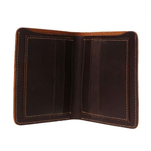 Carteras Vintage Hombres Cartera de cuero Bifold Embrague Monedero Titular Billfold 62KE1