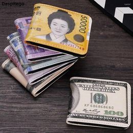 Portefeuille portefeuille pour hommes courts de la toile à devises étrangères billets de motif de motif Clip de bourse zéro carte de caisse de caisse sacs