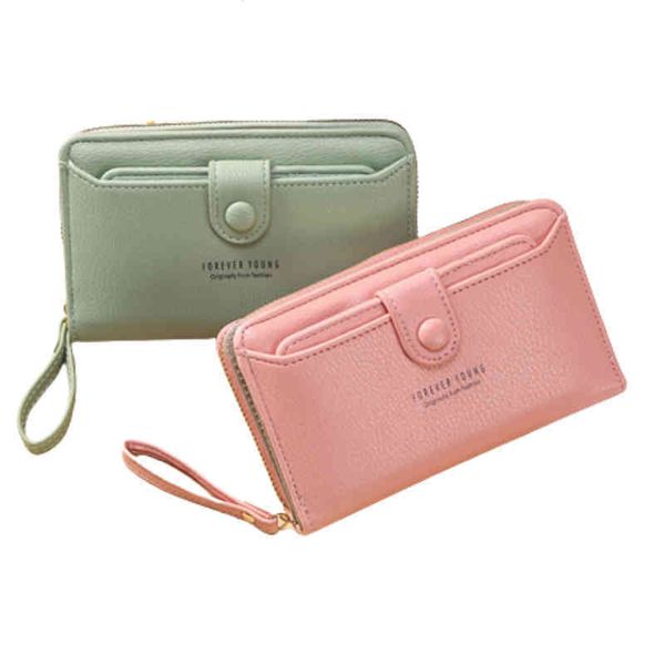 Carteras Cartera Mujeres 2022 Lady Long Clutch Bag Money Small Fold Cuero Mujer Titular de la tarjeta Carteira 220628