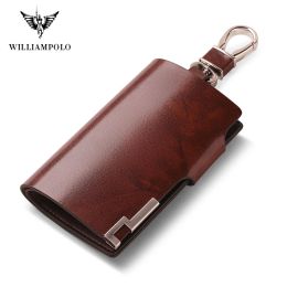 Willets Williampolo Fashion Fashion Cow Leather 6 Rings Key Suportero Unisex Solid Wallet PL176112