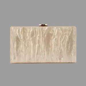 Portefeuilles femmes acrylique marbre perle nude beige champagne sac de soirée sacs vintage bands à main