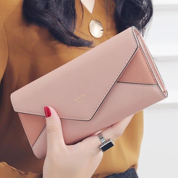 Billeteras Bolsas para mujeres Damas Diseño largo Long Wallet Girls Luxury Solid Clutch Monin Bolso Portefeuille Femme Cartera Mujer