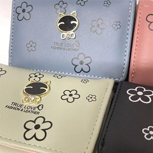 Portefeuilles femmes Fashion Pold Animal Metal Money Card Holder pour filles Pu Leather Courte Pocket